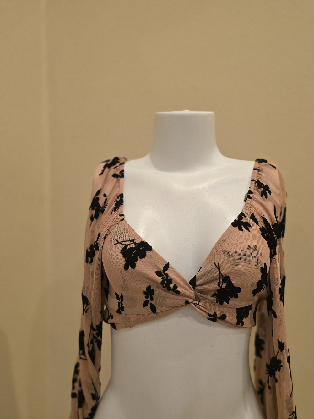 Floral Twist-Front Crop Top